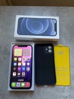 Iphone 12 ,cierny 128gb,zdravie 100%.