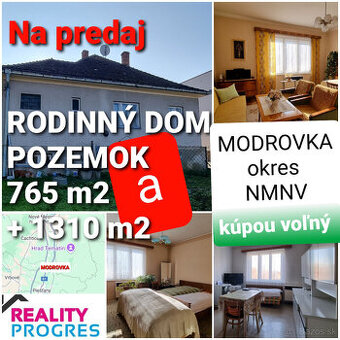 RODINNÝ DOM a POZEMOK 765m2 MODROVKA 10 km od PIEŠŤANY - 1