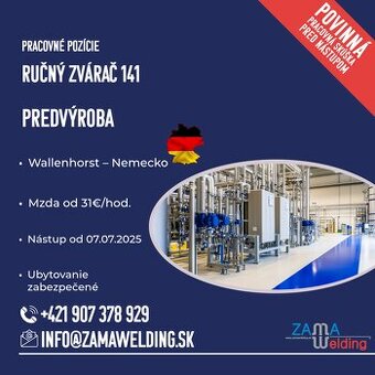 Zvárač 141/142, Potrubár – Projekty v EÚ, mzda od 30 €/hod