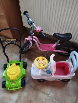 Odrážadlo Puky + mini odrážadlo autíčko+ detská kosačka