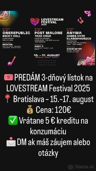 3-dňový lístok na LOVESTREAM festival
