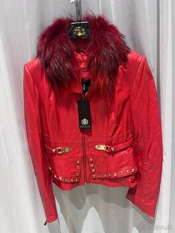 Kožená luxusná bunda značky GIZIA