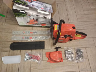 Benzínová motorová píla Erman, 2 Lišty,2reťaze-nová