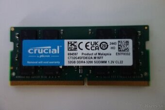 32GB DDR4 3200MHz RAM do notebooku Crucial