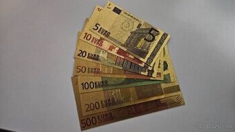 Set eurobankovky 5 - 500 euro, 2002 (pozlatene REPLIKY)