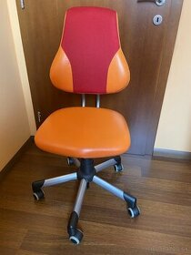 Detská kancelárska stolička nastaviteľná oranžová