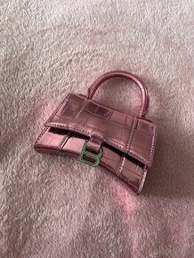 Balenciaga hourglass bag metalic pink