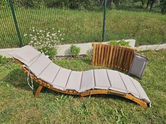 2x drevené záhradné lehátko