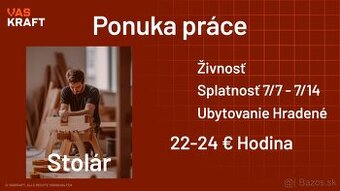 Hľadáme Stolárov - NEMECKO - 6700 €