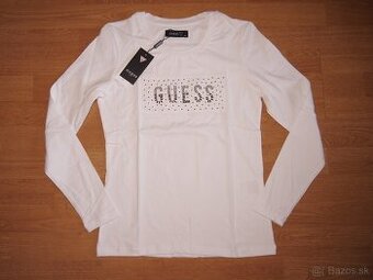 Guess biele tričko s dlhým rukávom