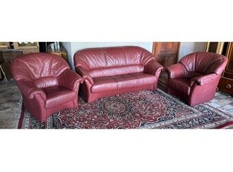 Kožená sedací souprava 3+1+1, 3127