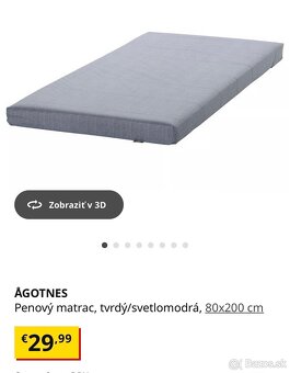 Nepoužité matrace 80x200cm a 140x200cm