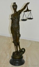Bronzová socha - Justicia na mramoru - XXL-101 cm - 1