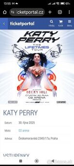 KATY PERRY dva lístky ,jeden po 60€