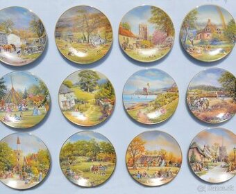 Sada - kompletná zbierka 12 mesiacov - 12 tanierov na stenu