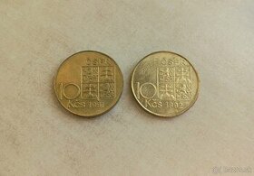 Predám mince 10 kčs 1991 Šrefánik 1992 Rašín, ČSFR