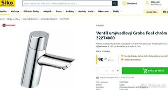 Umývadlová batéria Grohe Feel