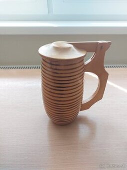 Starý drevený džbán / žejdlík - zdobený - 1