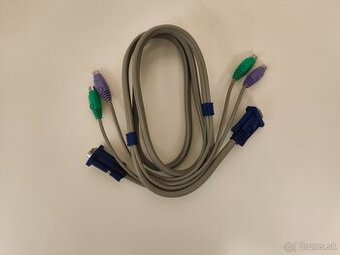 Predám VGA + PS/2 KVM kábel (klávesnica + myš + VGA)