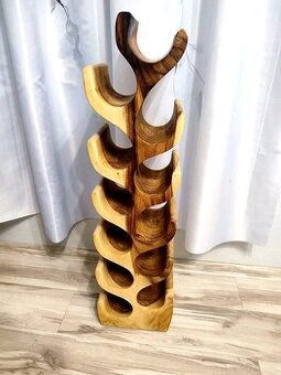 stojan na 12 fliaš vína,exotické drevo Suar