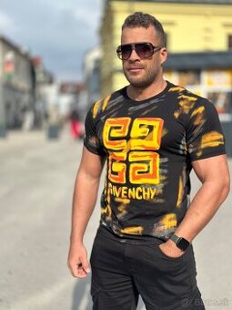 Luxusne tričko Givenchy čierno oranžové