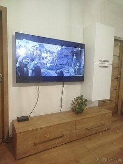 Obývacia stena biela mat,dub endgrain