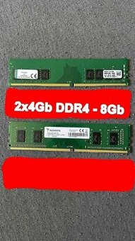 8Gb DDR4 - 2ks x DDR4 RAM 4GB moduly – spolu 8GB.