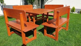 drevené záhradné sedenie-set so stolom