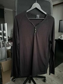 Tričko s dlhým rukávom - bordové / čierne