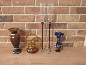 hutné sklo, fúkané sklo, váza, misa, košík - 1