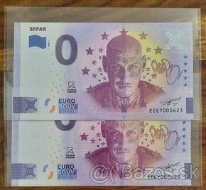 Separ 0€ bankovka čísla pod 1000