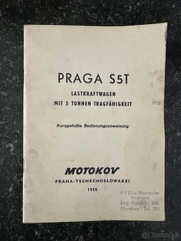 PRAGA S5T Stručný návod na obsluhu