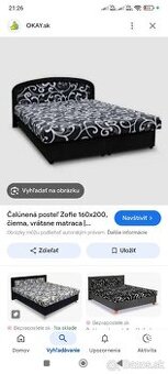čalunena postel 160x200 s uloznym priestorom