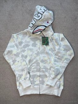 Bape City Camo Shark Zip Hoodie - White