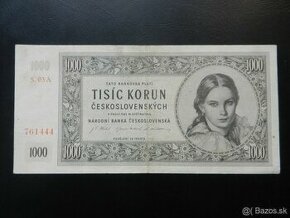 Bankovka 1000Kčs 1945