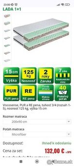 Matrac 2x 90x200cm