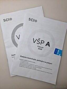 Scio VŠP testy 40+ kusov a cvičebnica