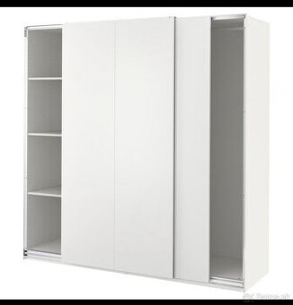 PAX / HASVIK Skriňa, biela, 200x66x201 cm aj s úložným pries