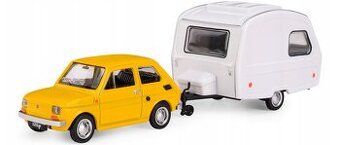 Fiat 126 + Niewiadow N250C 1:43 žltý