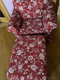 Ikea kreslo a taburetka