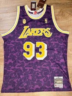 Mitchell & Ness dres BAPE x Lakers XL fialovy