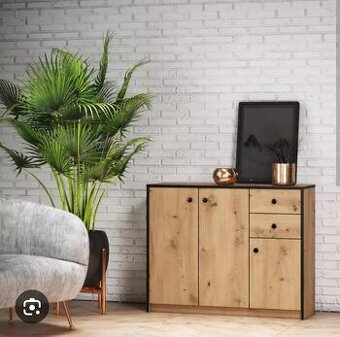 KOMODA dub artisan/čierna