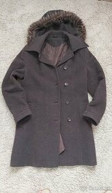 Elegantný kabát dámsky tmavohnedý - 1