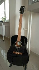 Fender, čierna akustická gitara - 1