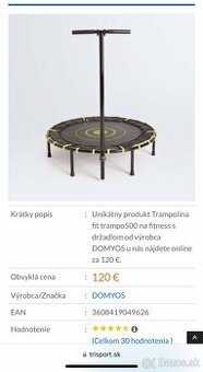 Trampolína fit trampo500 na fitness s držadlom
