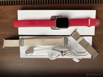 Predám Apple Watch 9 41mm Starlight (Záruka, Zdravie 98%)