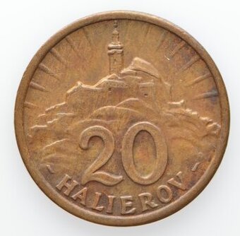 20 halier 1942 CuZn - Slovenský štát