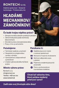 Hladame mechanikov do výrobi