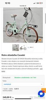 Skladací bicykel Casadei 20 GRZ20