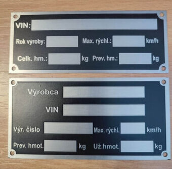 výrobný štítok vozík, karaván